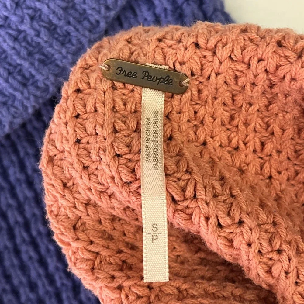Free People Park City Colorblock Chunky‎ Knit Sweater Mock Neck Women SZ S